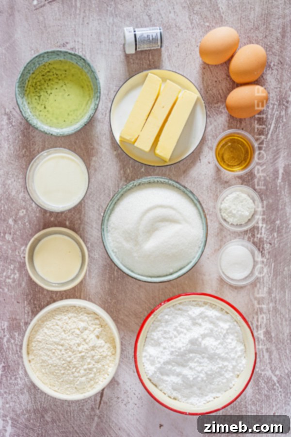 Ingredients for making homemade Christmas Cupcakes