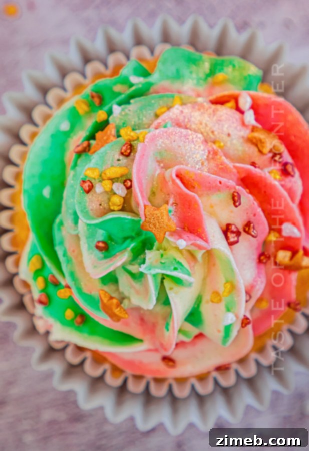 Sprinkled Christmas cupcakes for holiday celebrations