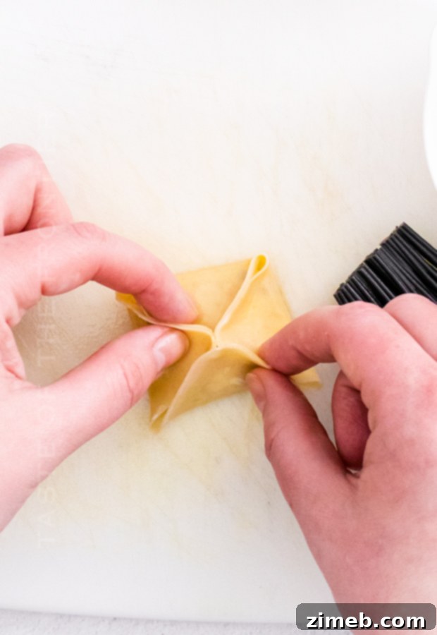 Crispy Air Fryer Crab Rangoon 8 folding Rangoon
