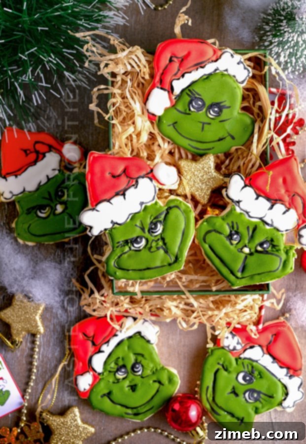 Grinch's Heart-Melting Cookies 3 How to make Grinch Cookies - Process of baking and decorating.