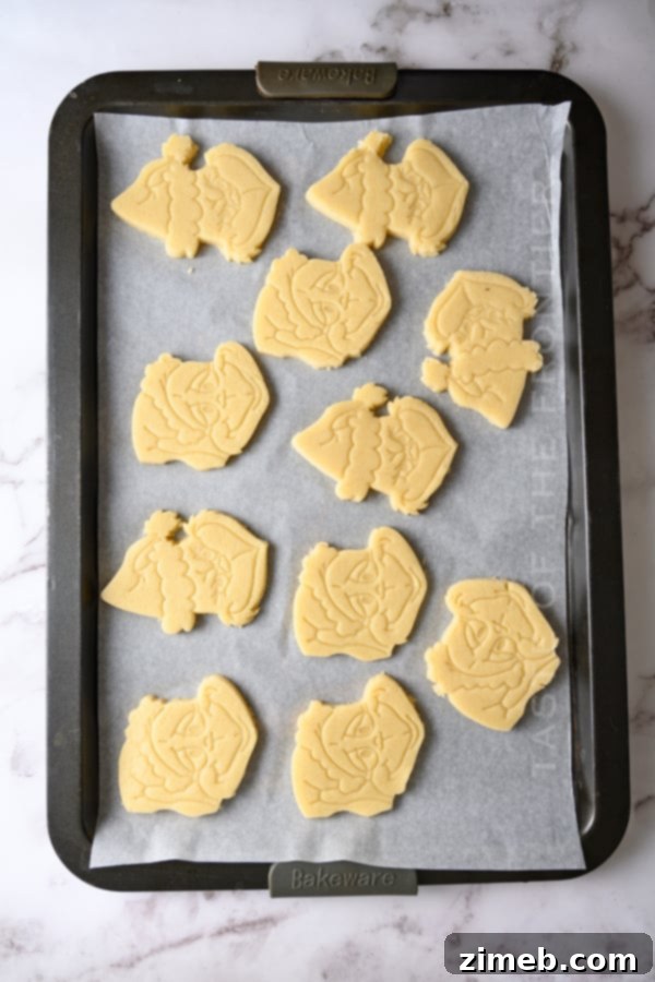 Grinch's Heart-Melting Cookies 6 cookies on tray ready to bake for Grinch design