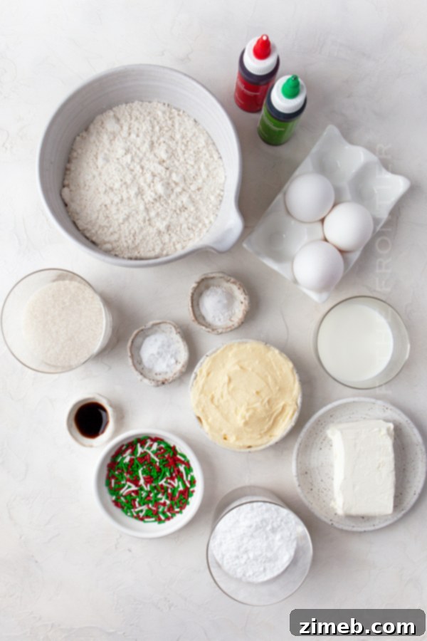ingredients for Frosted Christmas Cookies