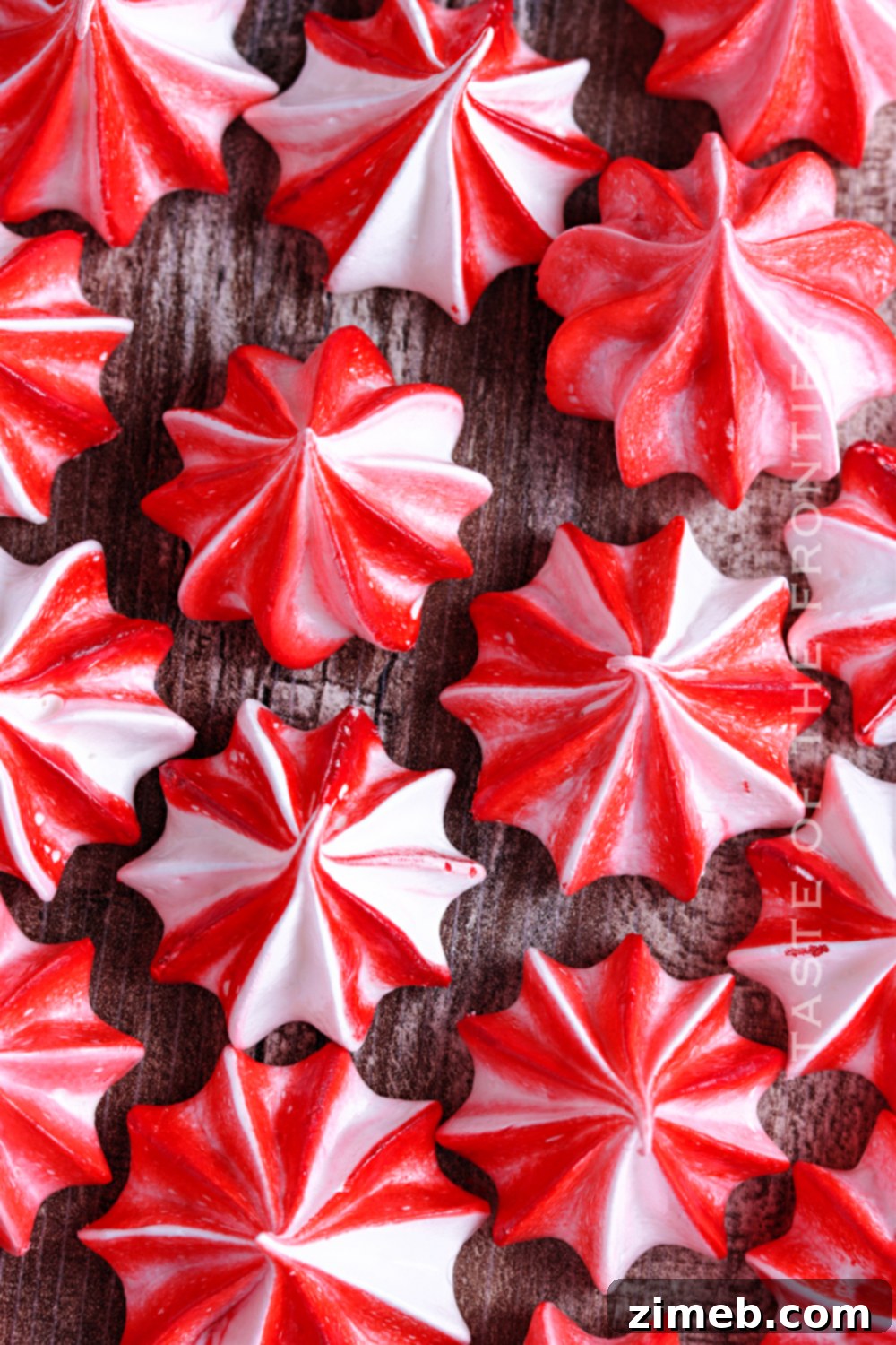 Effortless Meringue Clouds 4 Beautiful Easy Meringue Cookies in red and white stripes
