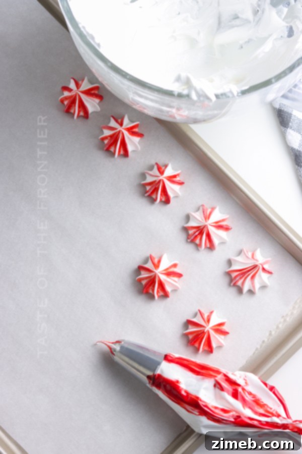 Effortless Meringue Clouds 8 How to pipe meringue cookies for Christmas