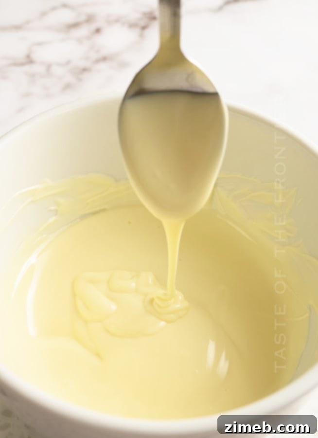 Melting white chocolate for decorating Pistachio Cookies