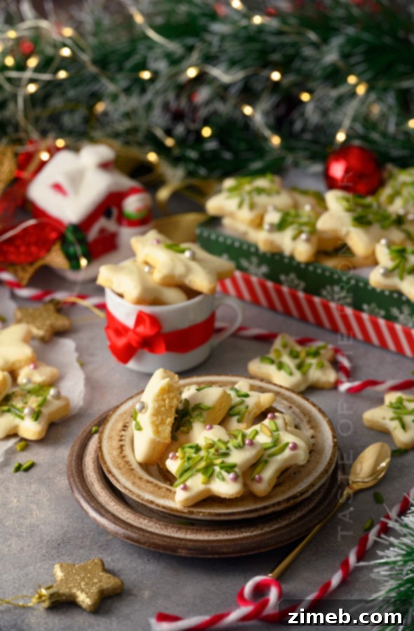 Festive White Chocolate Pistachio Cookies arranged for Santa