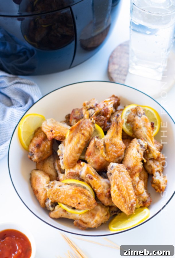 Air Fryer Lemon Pepper Wings 3 The best air fryer chicken wings with a golden, crispy finish.