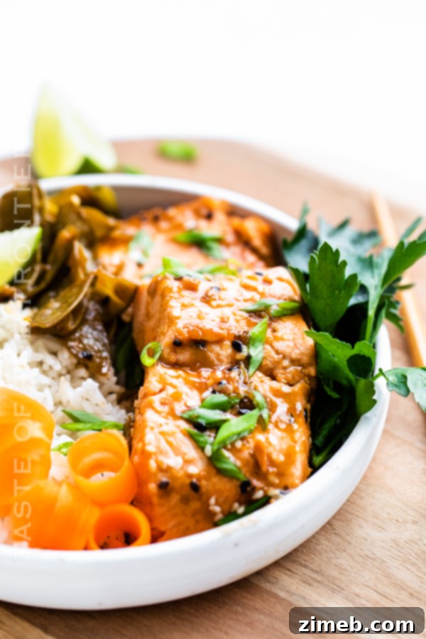 Speedy Instant Pot Sesame Salmon Bowls 4 Salmon dinner cooked in a pressure cooker from frozen.