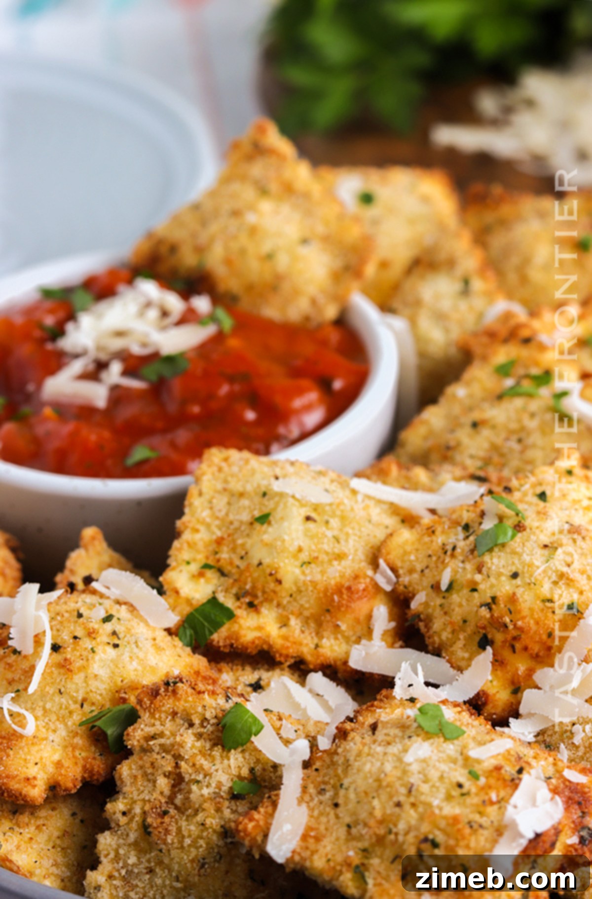 Crispy Air Fryer Ravioli 4 toasted ravioli