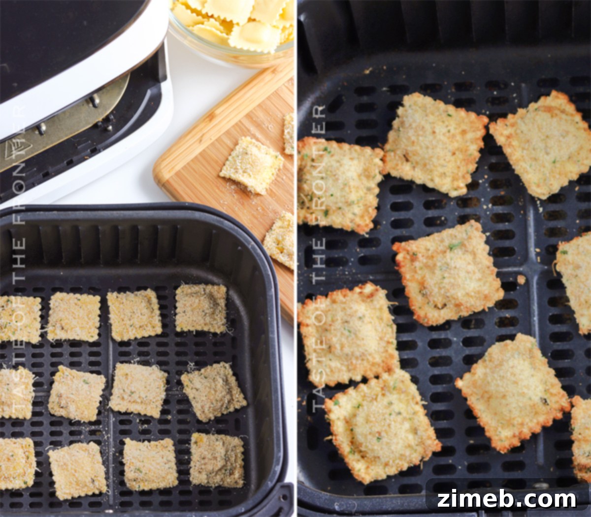 Crispy Air Fryer Ravioli 8 cooking ravioli in the air fryer