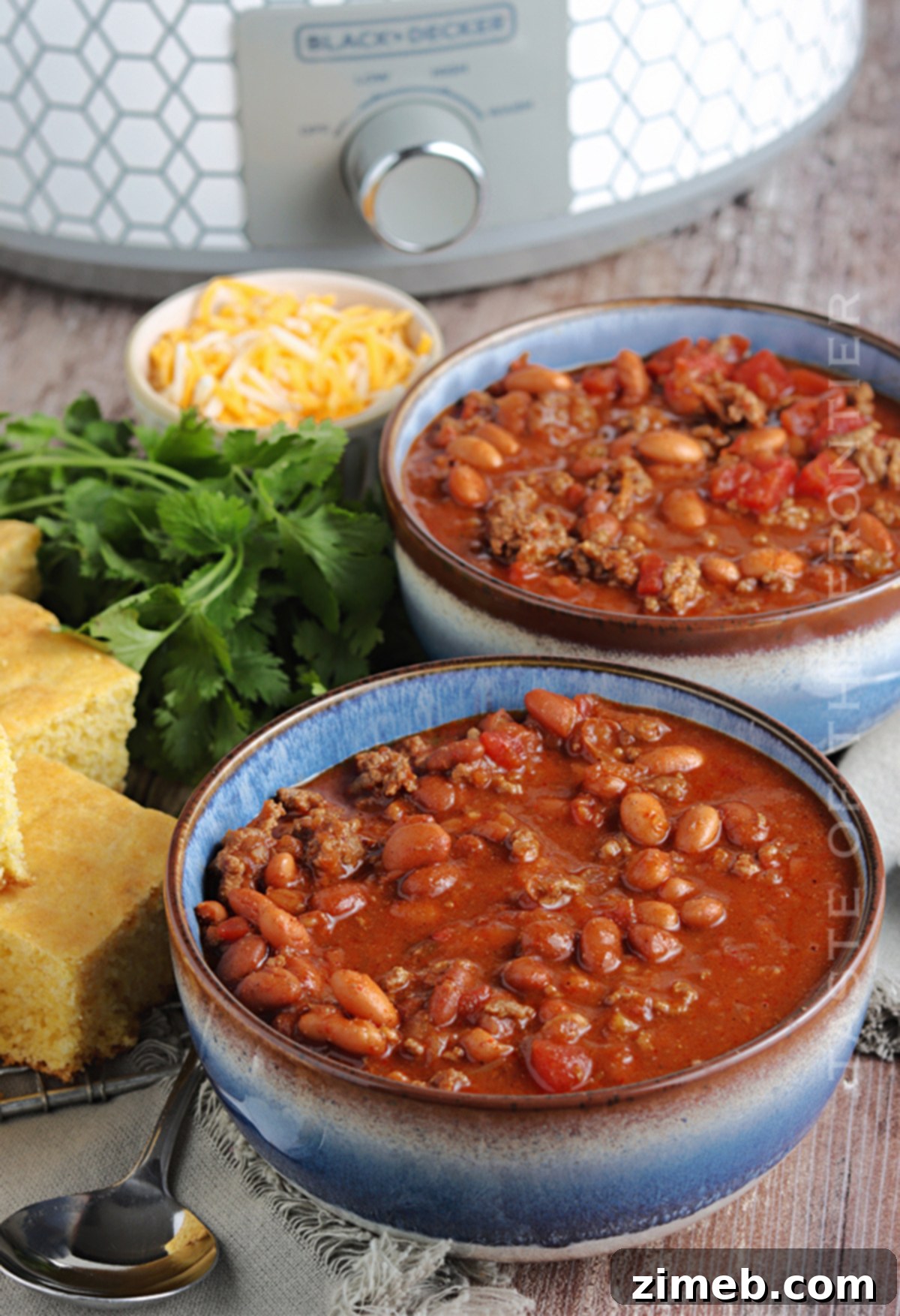 Hearty Slow-Simmered Chili 22 simple chili recipe with cornbread