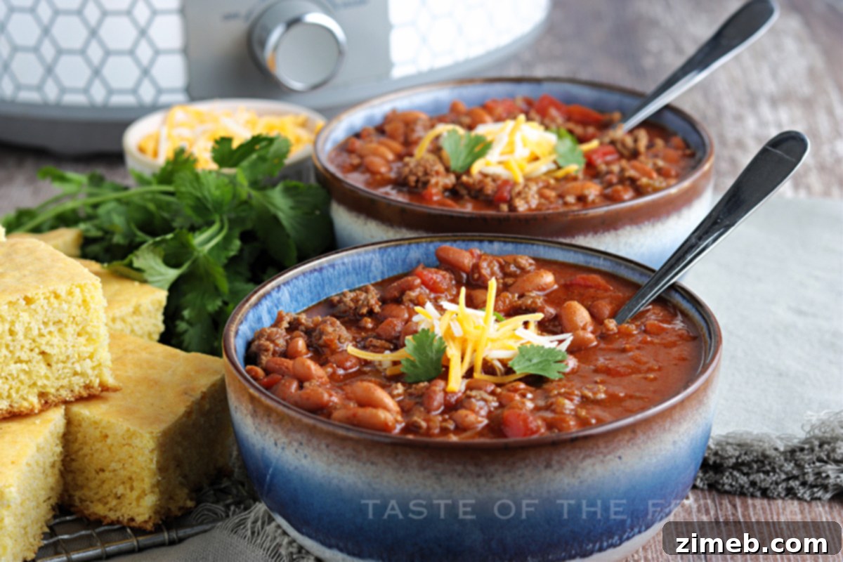 Hearty Slow-Simmered Chili 23 chili for dinner - easy recipe