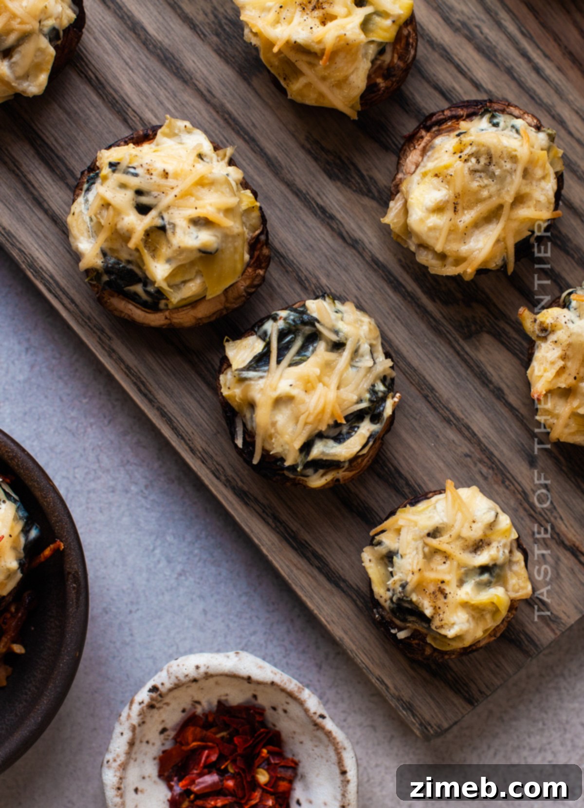 Creamy Spinach Artichoke Stuffed Mushrooms 25 game day appetizer - Stuffed Mushrooms