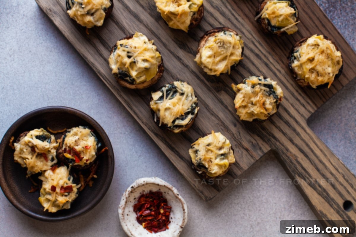 Creamy Spinach Artichoke Stuffed Mushrooms 26 cheese filled mushrooms