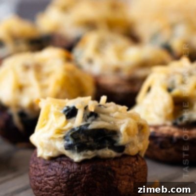 Creamy Spinach Artichoke Stuffed Mushrooms 28 Spinach Artichoke Stuffed Mushrooms