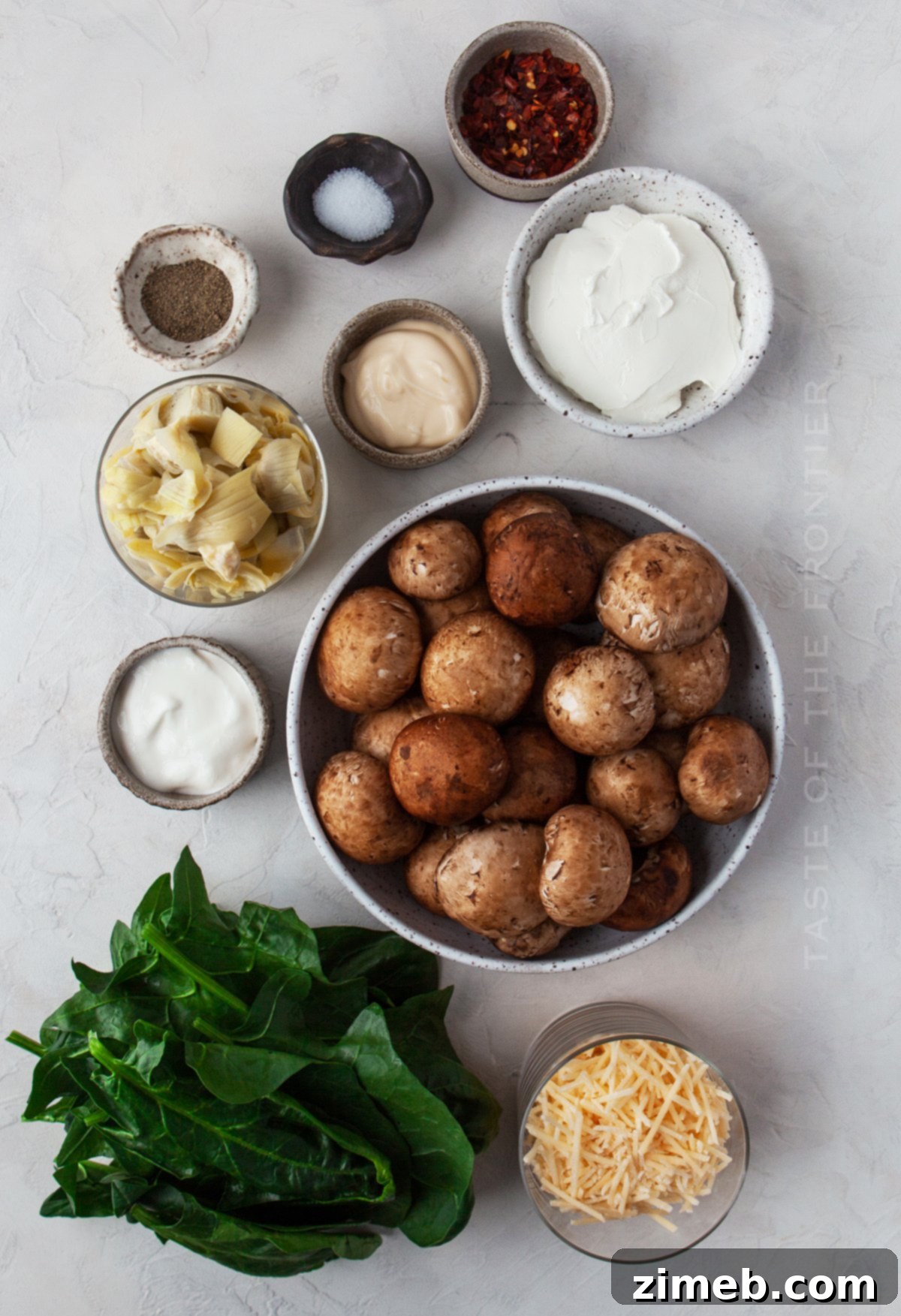 Creamy Spinach Artichoke Stuffed Mushrooms 5 ingredients for Spinach Artichoke Stuffed Mushrooms