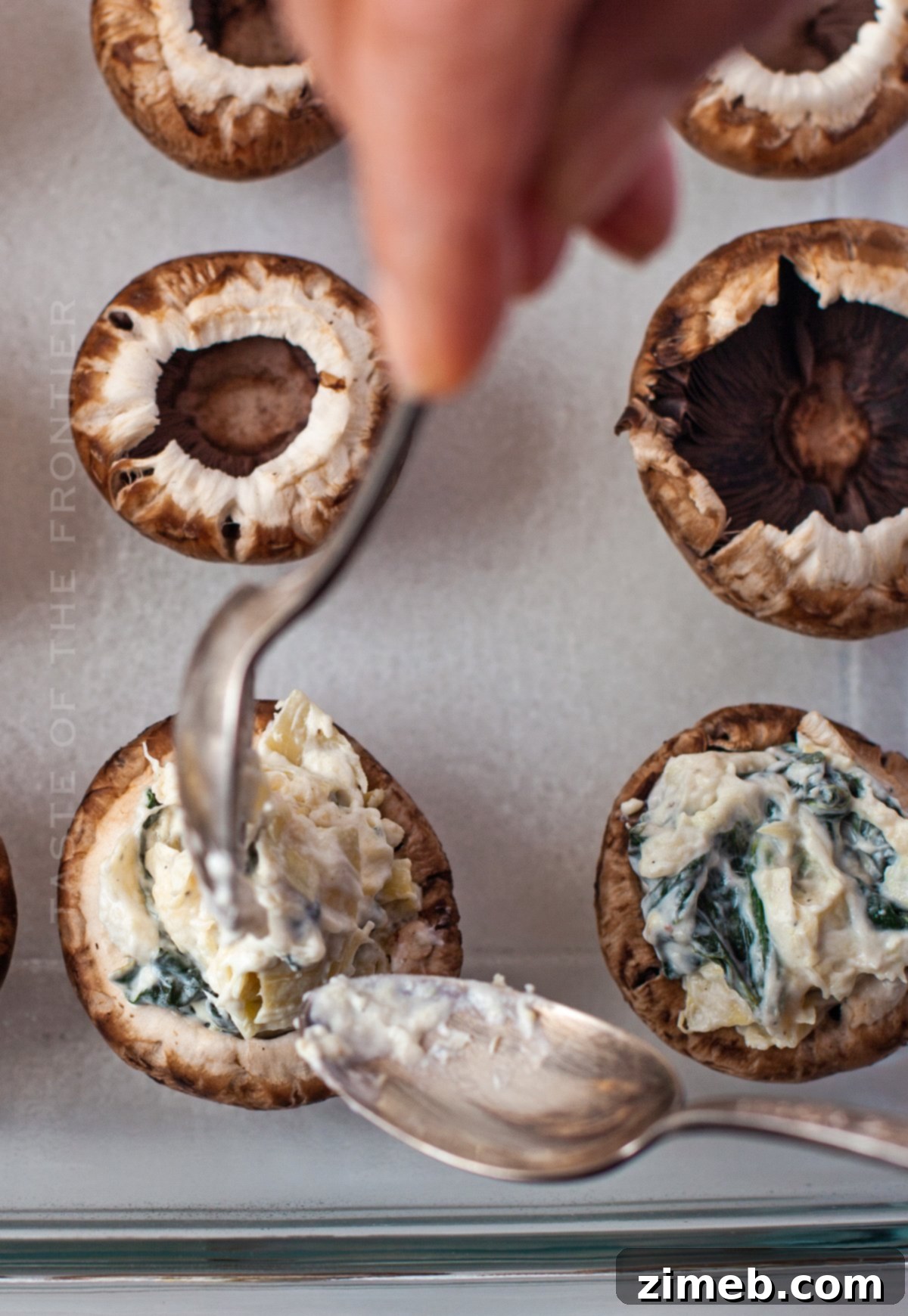 Creamy Spinach Artichoke Stuffed Mushrooms 10 how to make Spinach Artichoke Stuffed Mushrooms