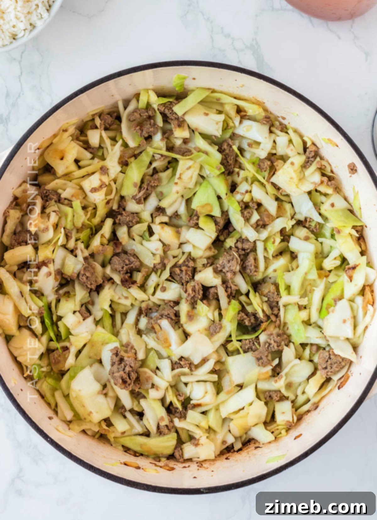 Stuffed Cabbage Soup 7 Instant Pot making stuffed cabbage soup, illustrating the cooking process.