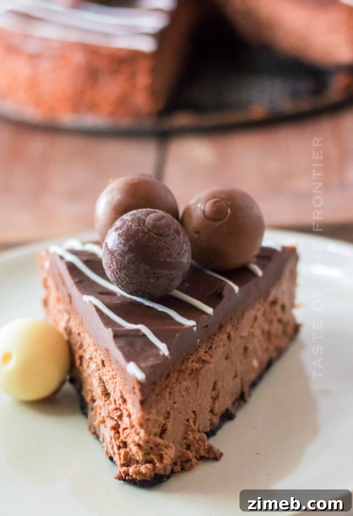Triple chocolate cheesecake with elegant topping