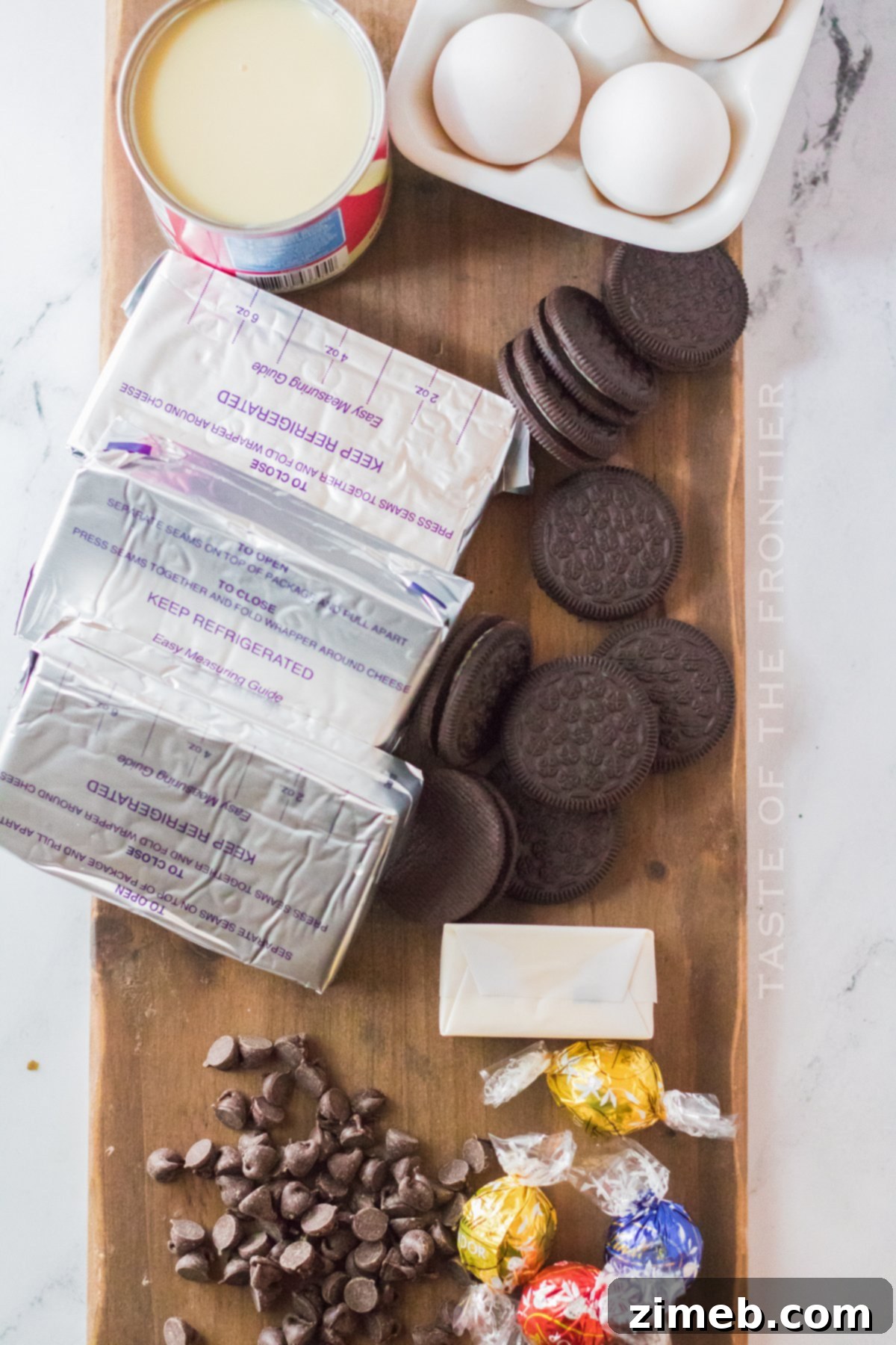 Ingredients for the best chocolate cheesecake