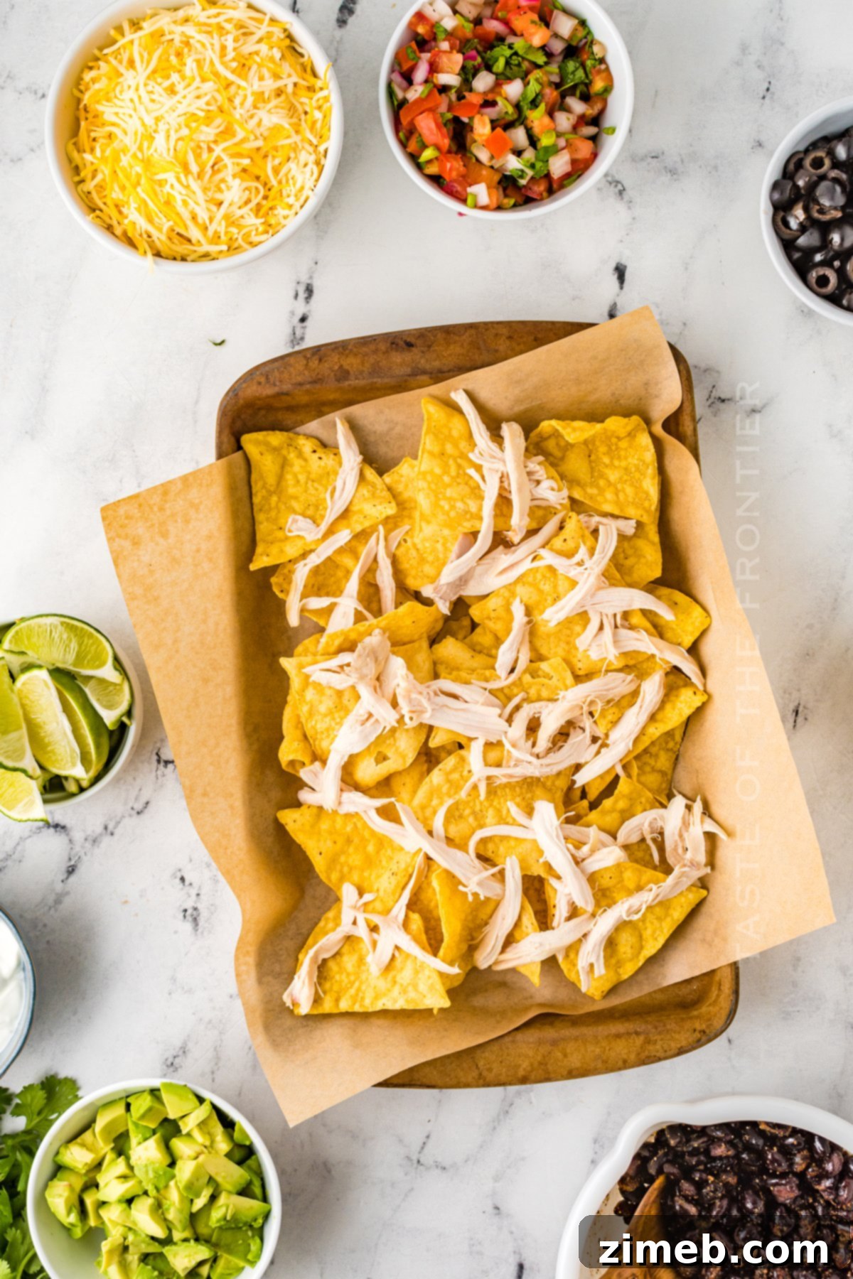 how to make Shredded Chicken Nachos