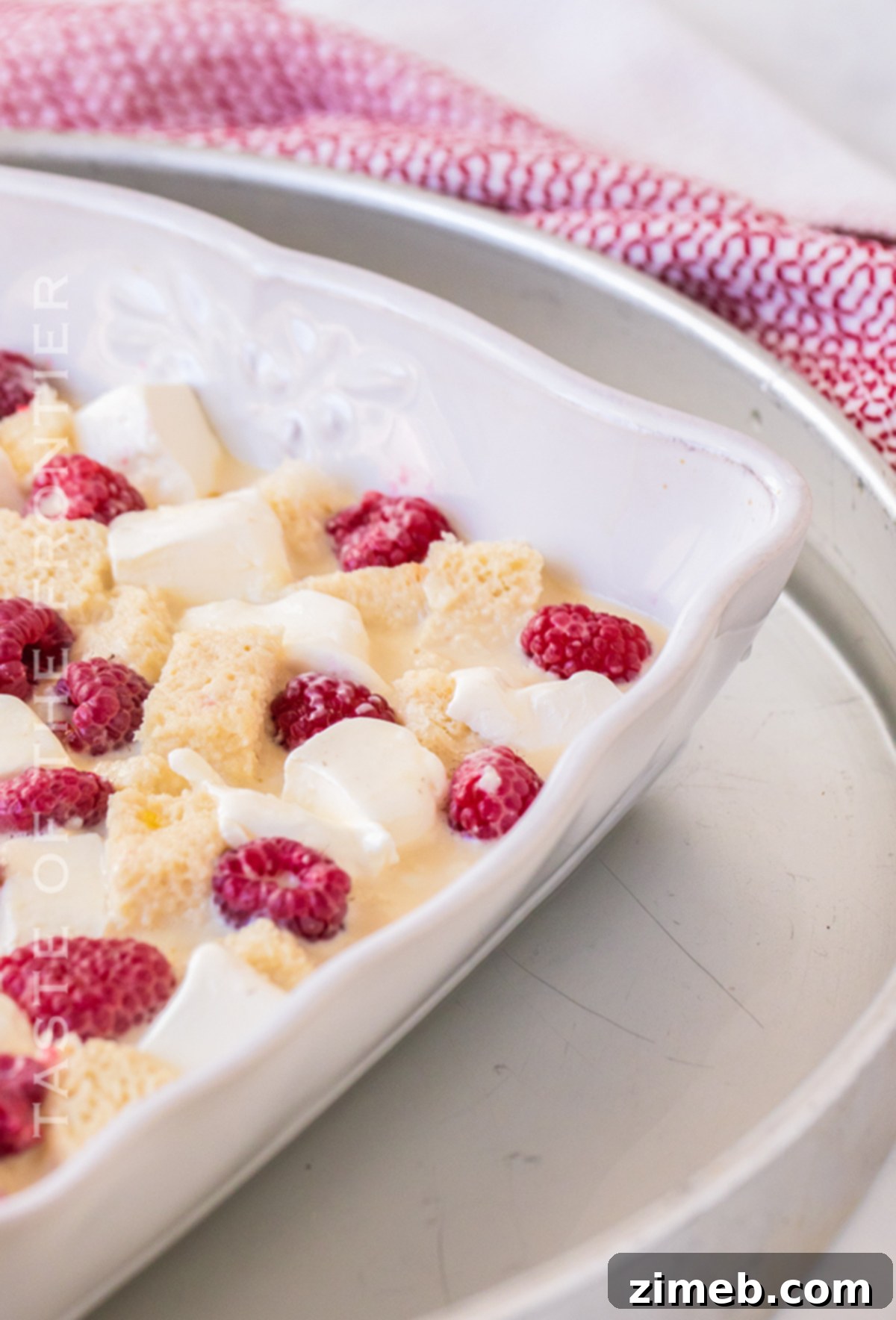 Making the water bath for baking the breakfast casserole, an essential step for even cooking and a perfect texture.