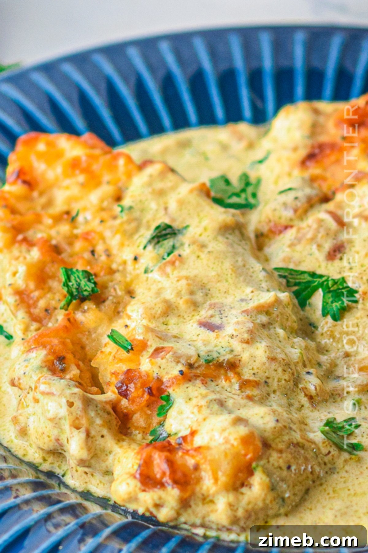 Dreamy Creamy Air Fryer Garlic Chicken 22 Air Fryer Creamy Garlic Chicken, beautifully presented.