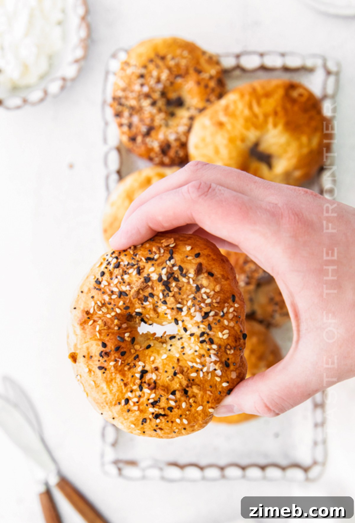 Everything Seasoning Bagels Fresh from the Air Fryer