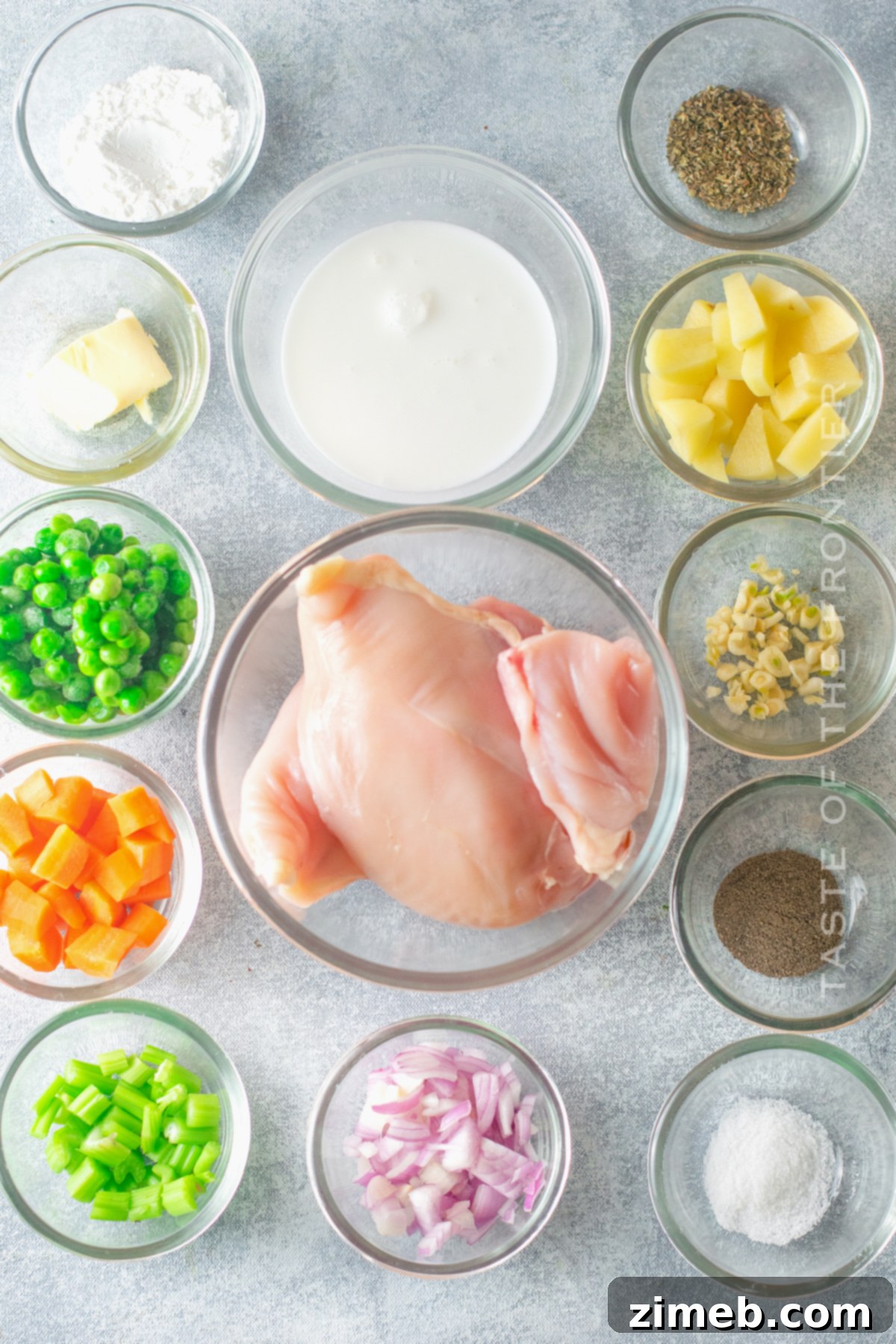 ingredients for Instant Pot Chicken Pot Pie