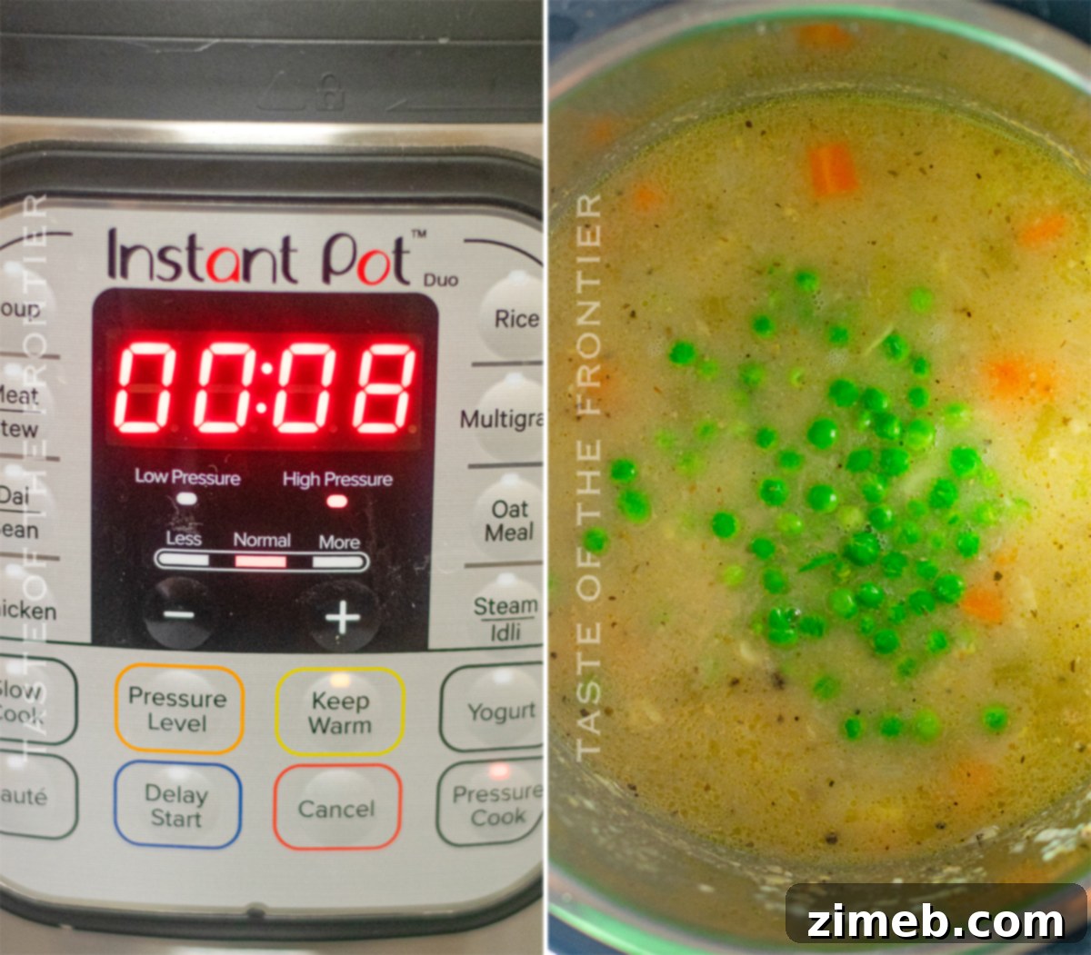 making pot pie in the pressure cooker