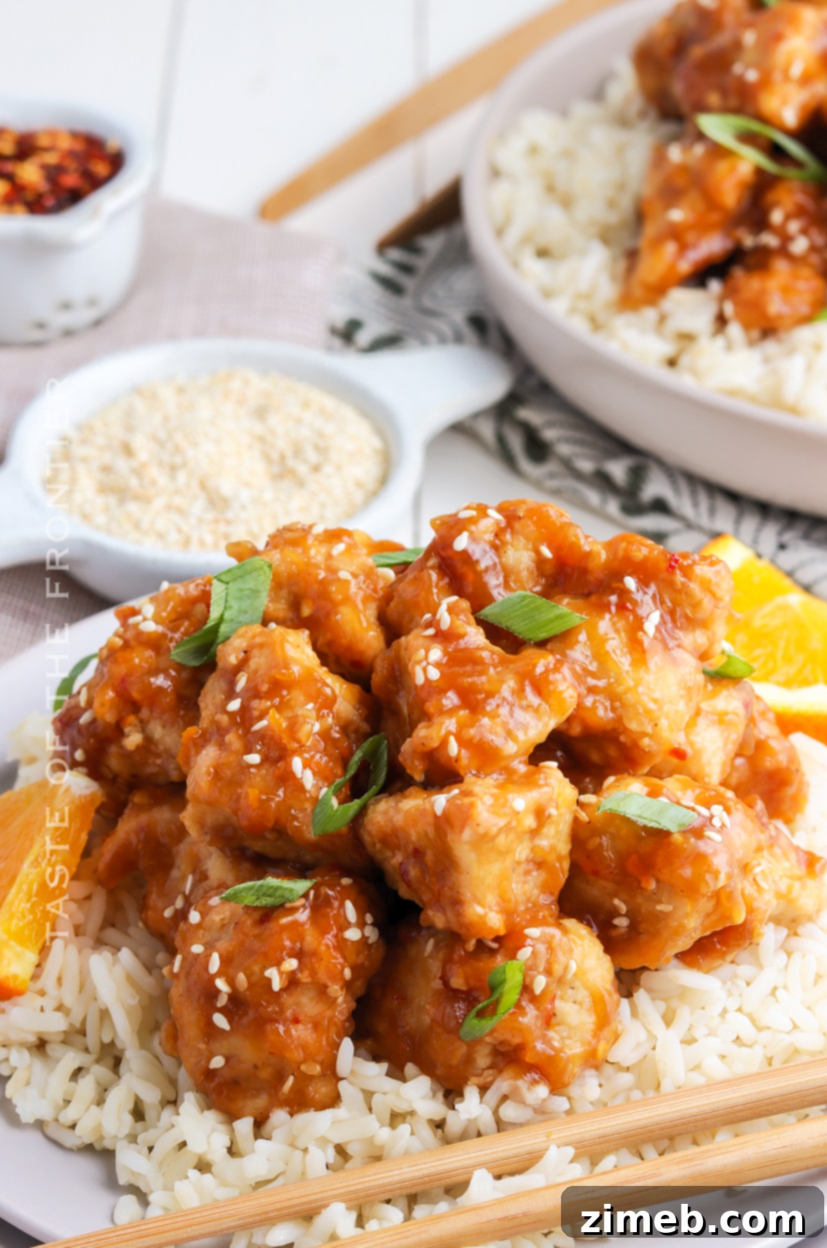 Crispy Orange Chicken 4 Delicious Orange Chicken Dinner served with rice
