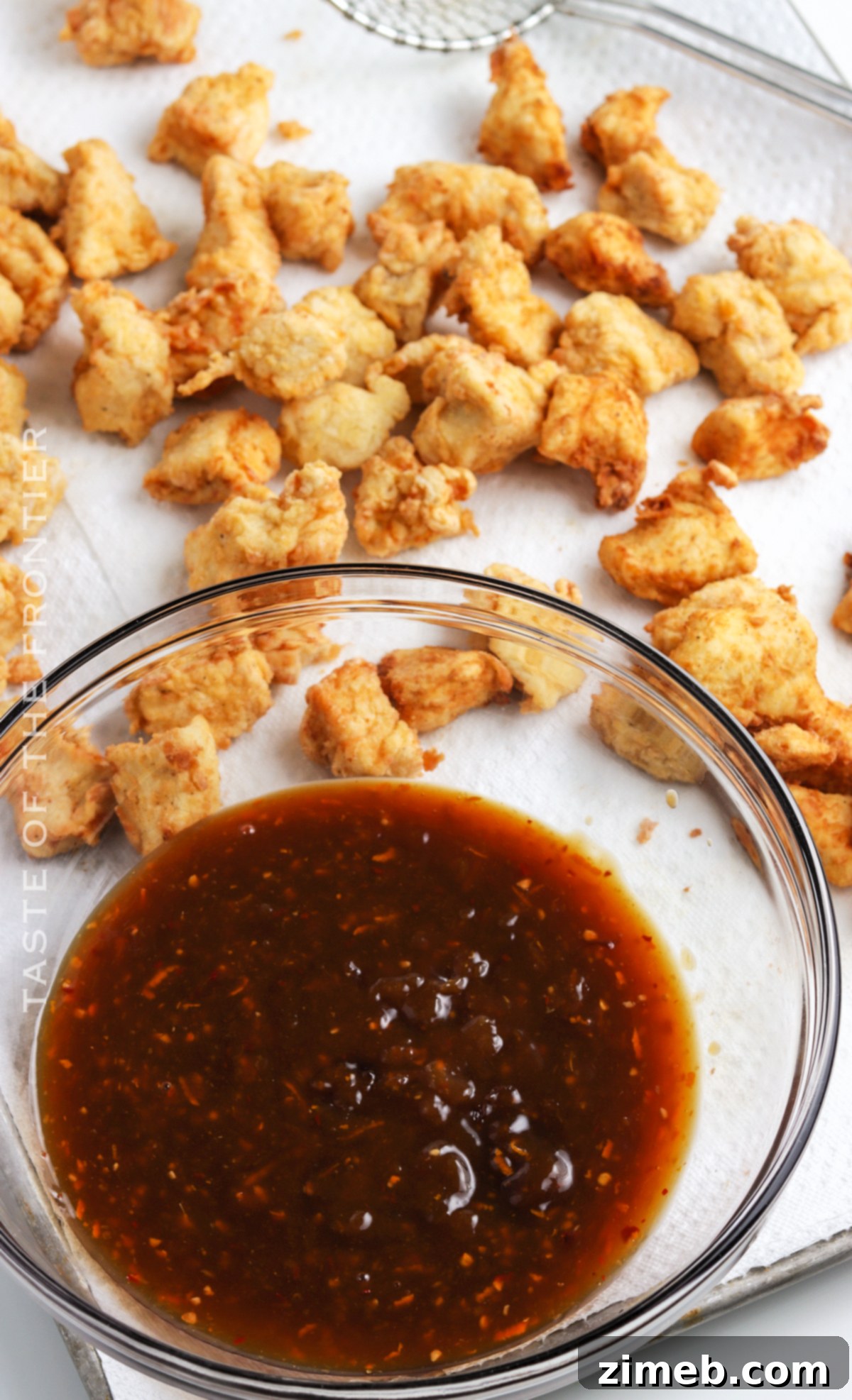 Crispy Orange Chicken 9 Fried pieces of chicken ready for Chinese Orange Chicken sauce