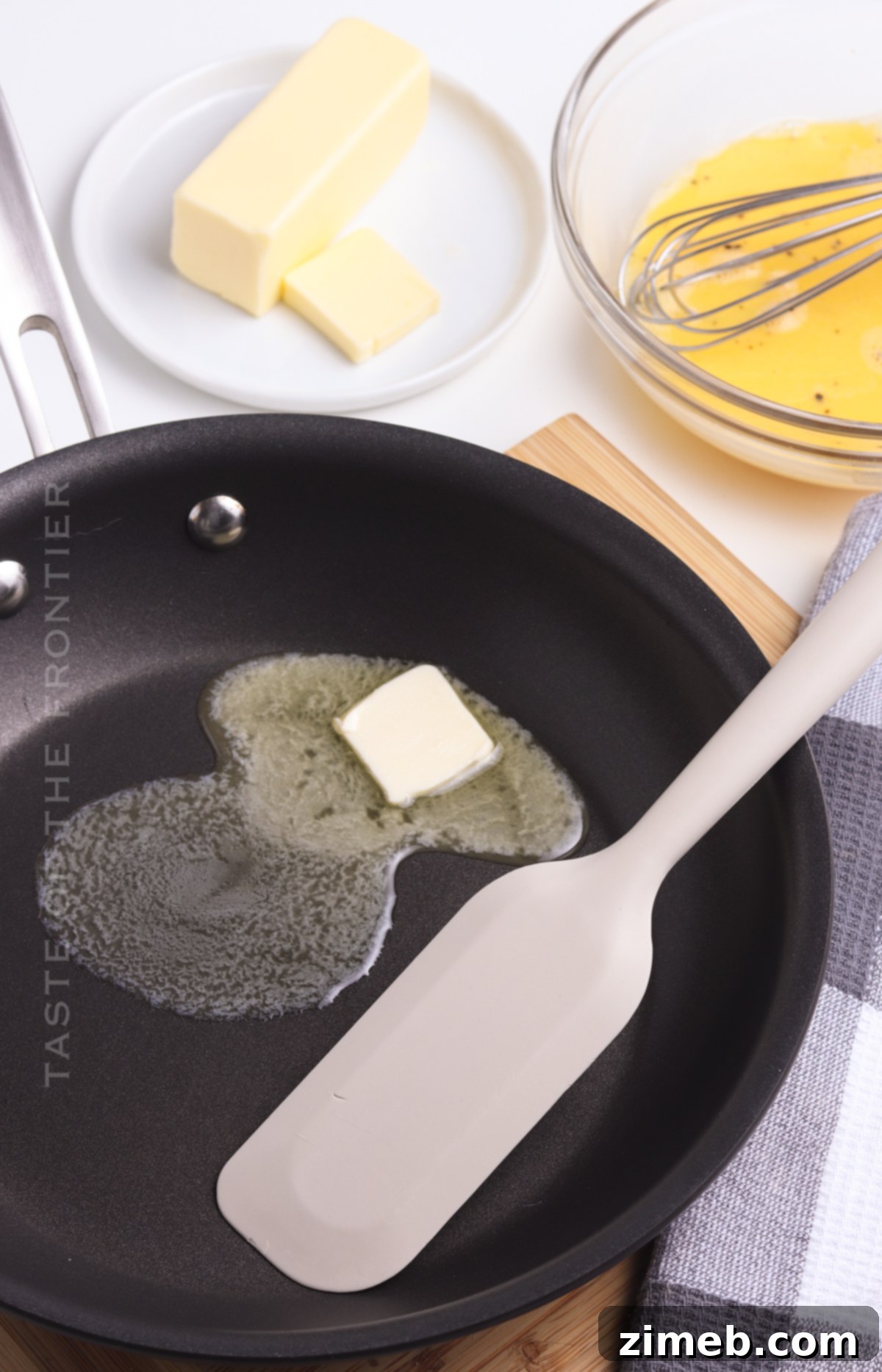 Perfect Scrambled Eggs 7 Melting Butter in a Skillet for Scrambled Eggs