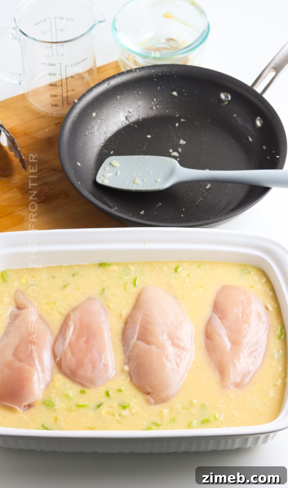 Cooking Chicken and Rice Casserole in the oven.