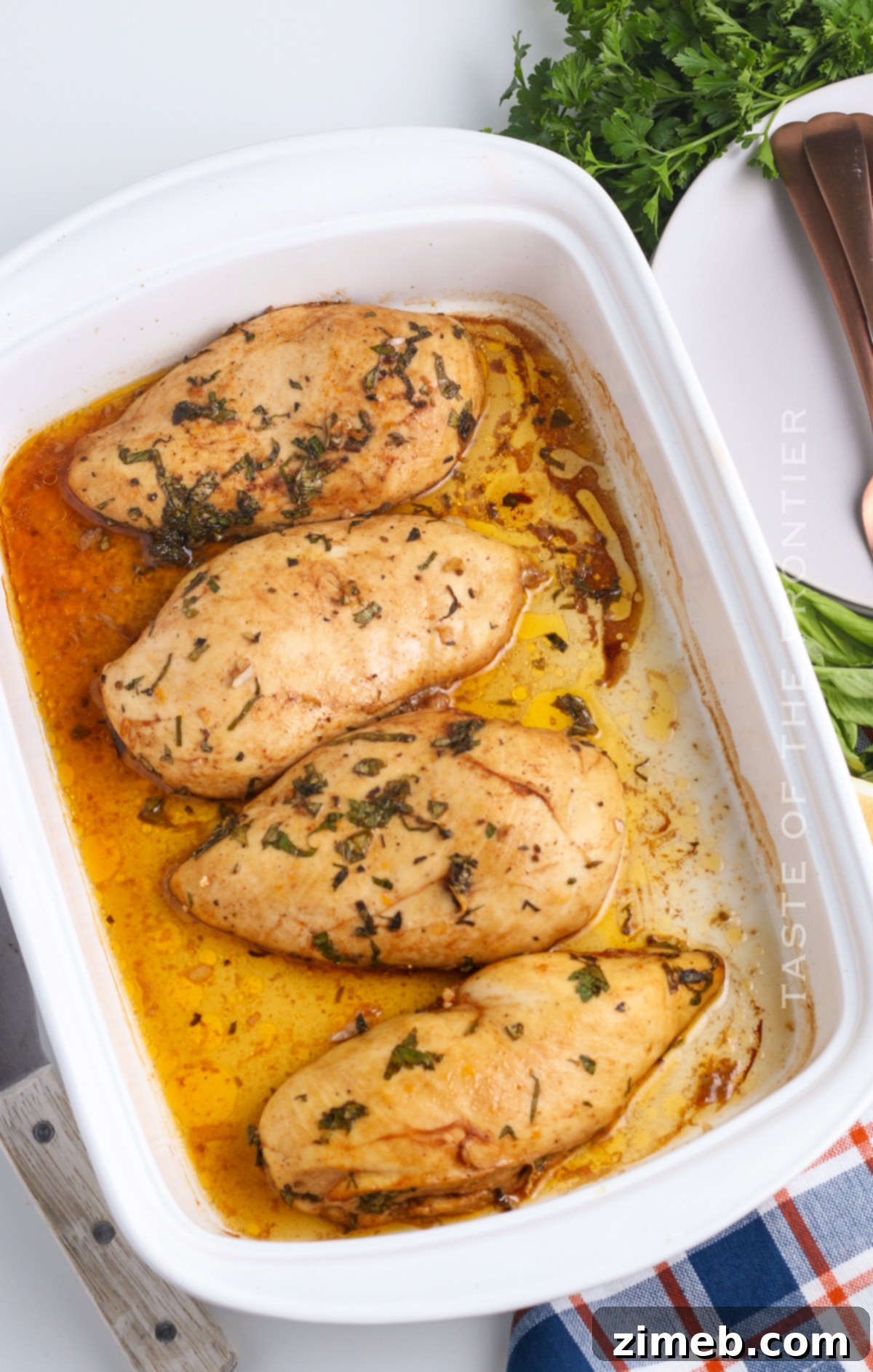Perfectly Golden Baked Chicken 18 A serving of Baked Chicken Dinner