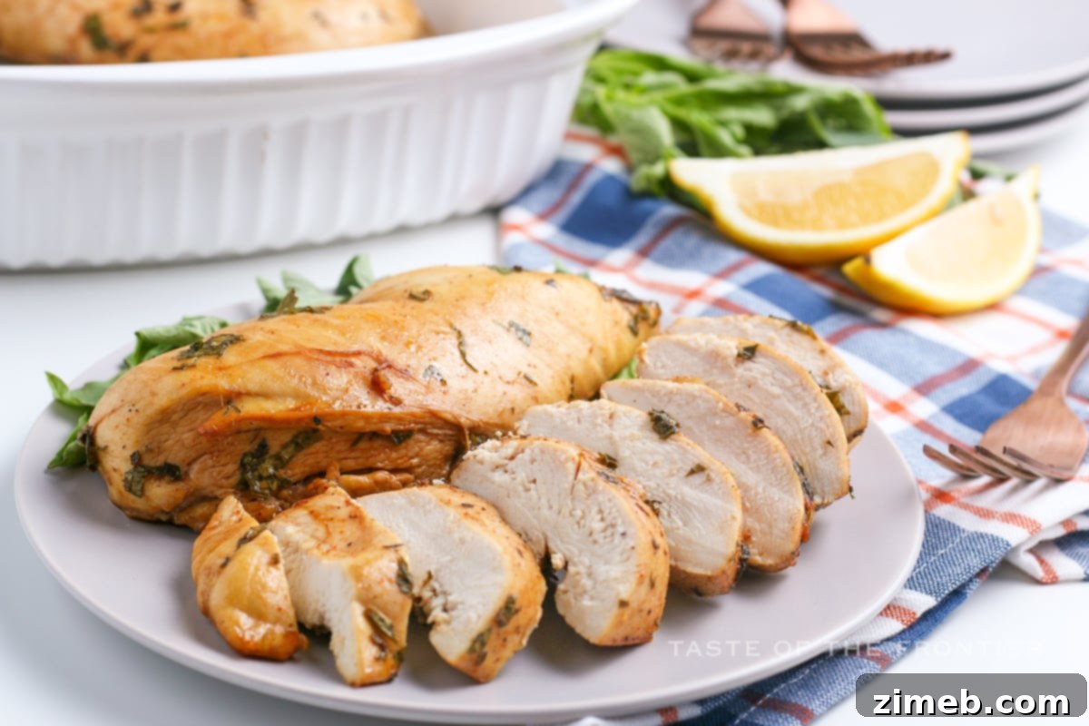 Perfectly Golden Baked Chicken 3 Raw Marinated Chicken Breast in a Dish