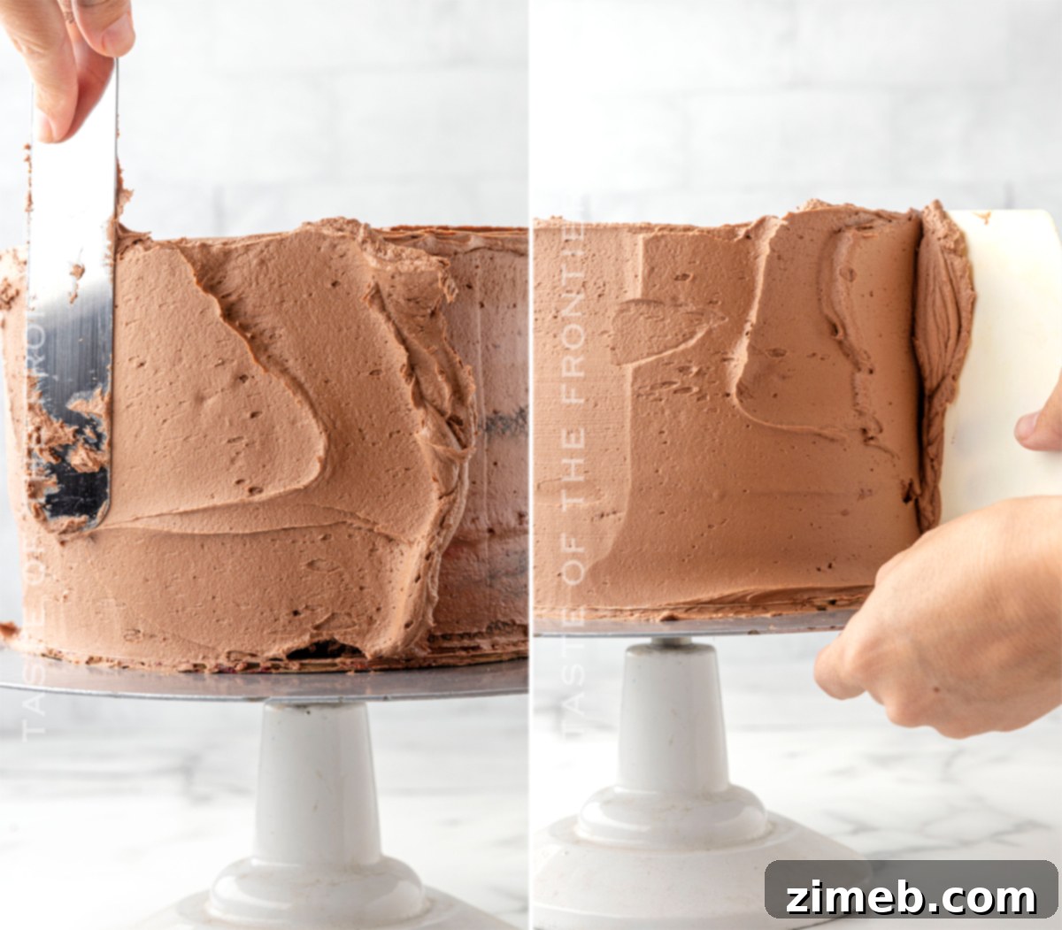 Decadent Raspberry Chocolate Dream 11 how to frost a layered cake