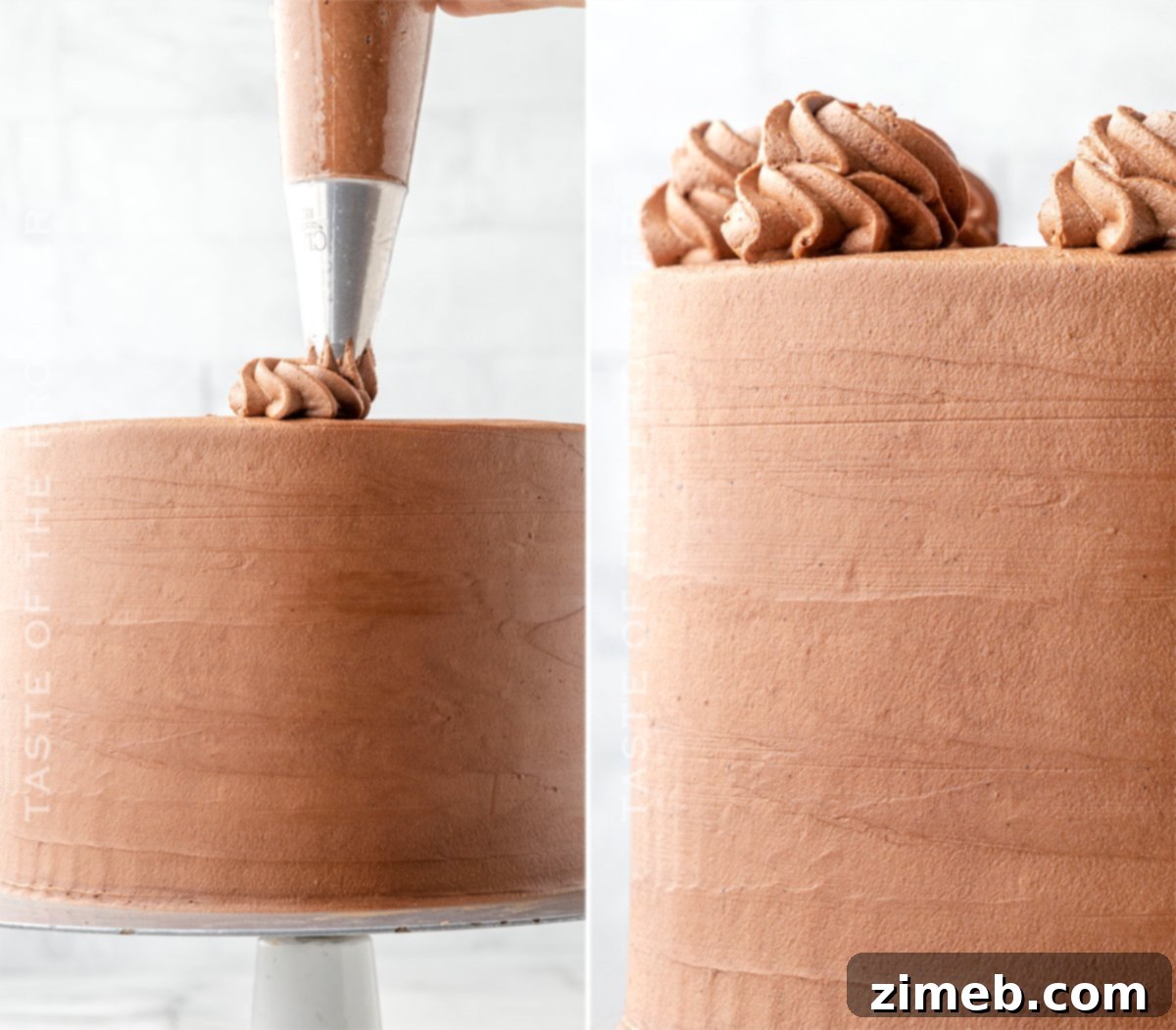 Decadent Raspberry Chocolate Dream 13 decorating with chocolate buttercream