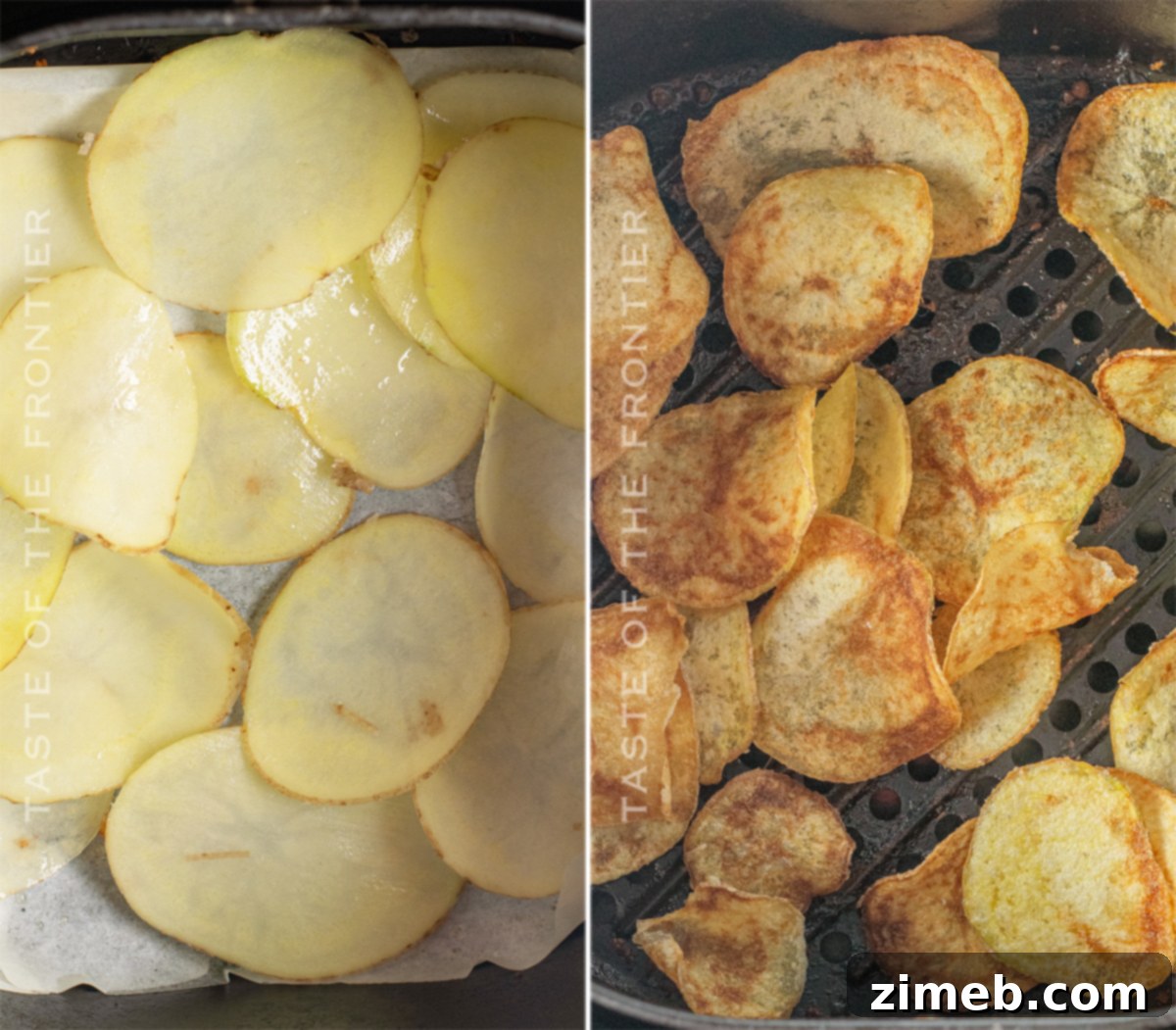 Crispy Air Fryer Potato Chips 10 air fried chips