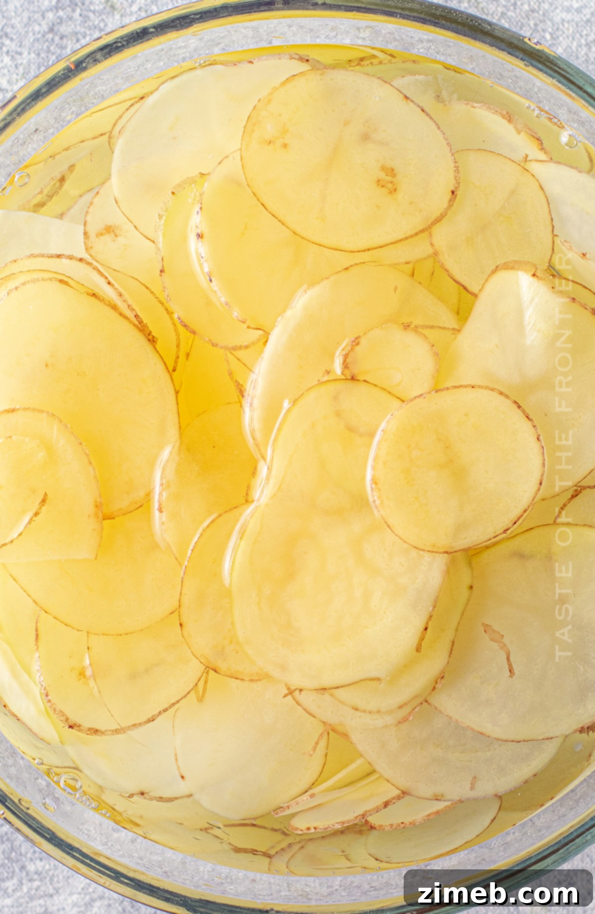 Crispy Air Fryer Potato Chips 7 soaking the potatos