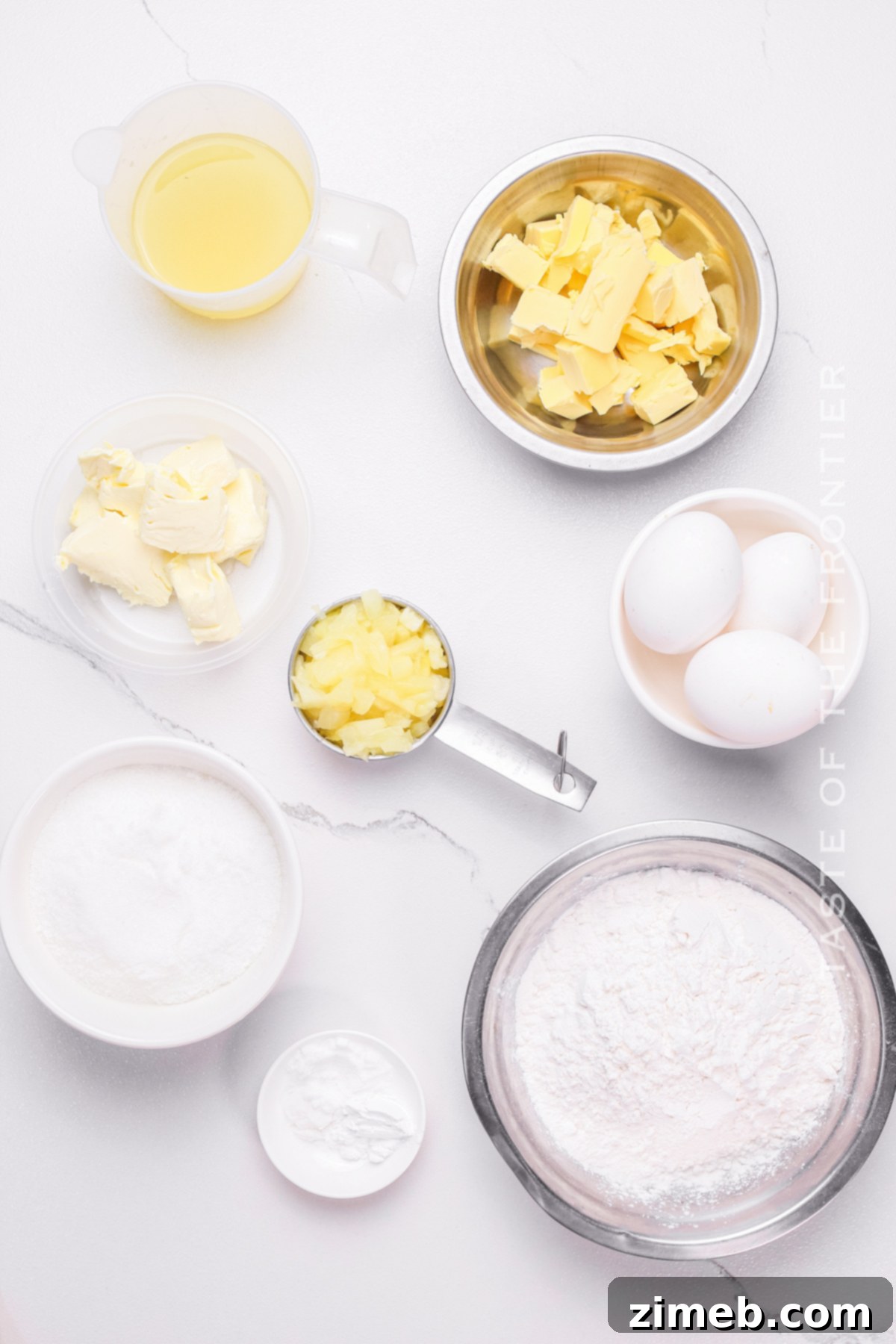 ingredients for Piña Colada Cupcakes
