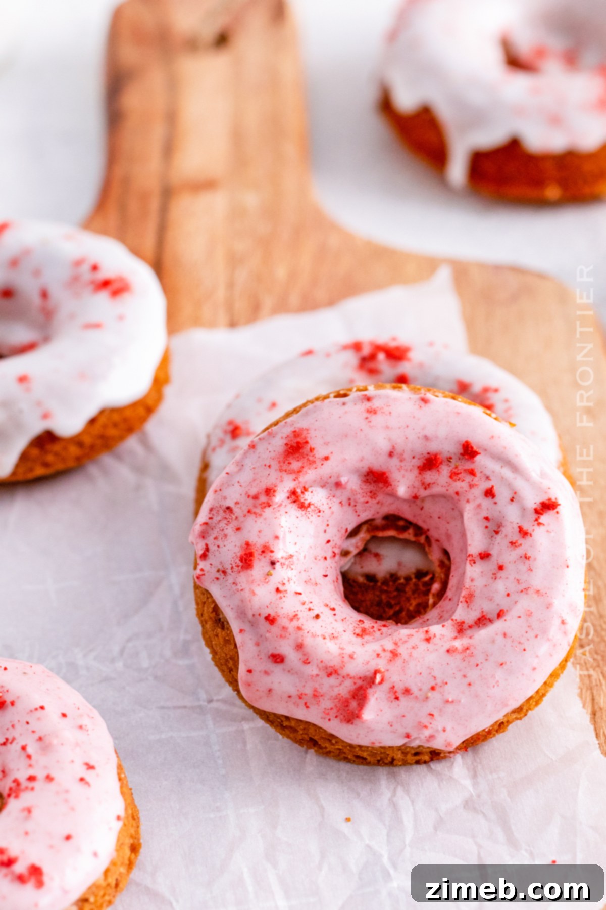 homemade baked donuts with strawberries