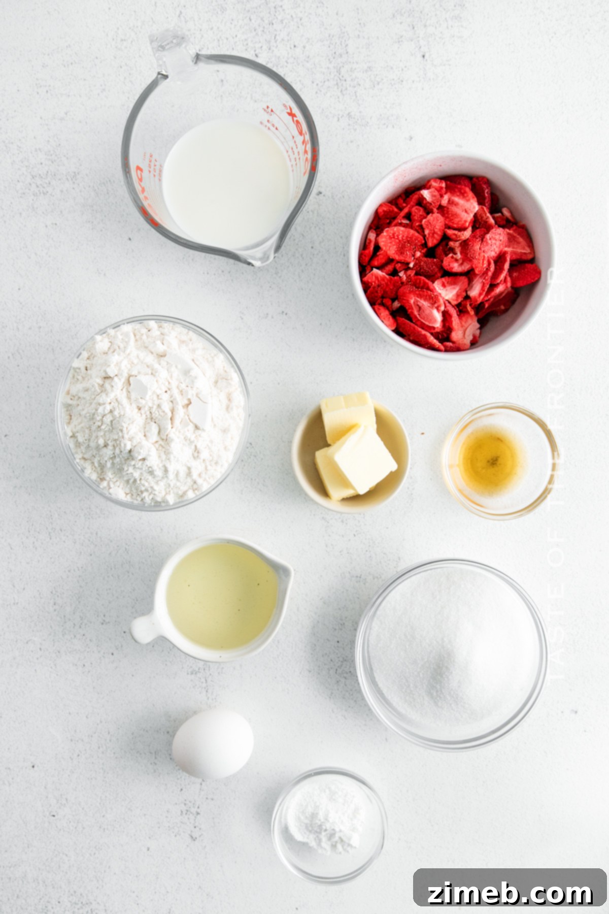 ingredients for Strawberry Donuts
