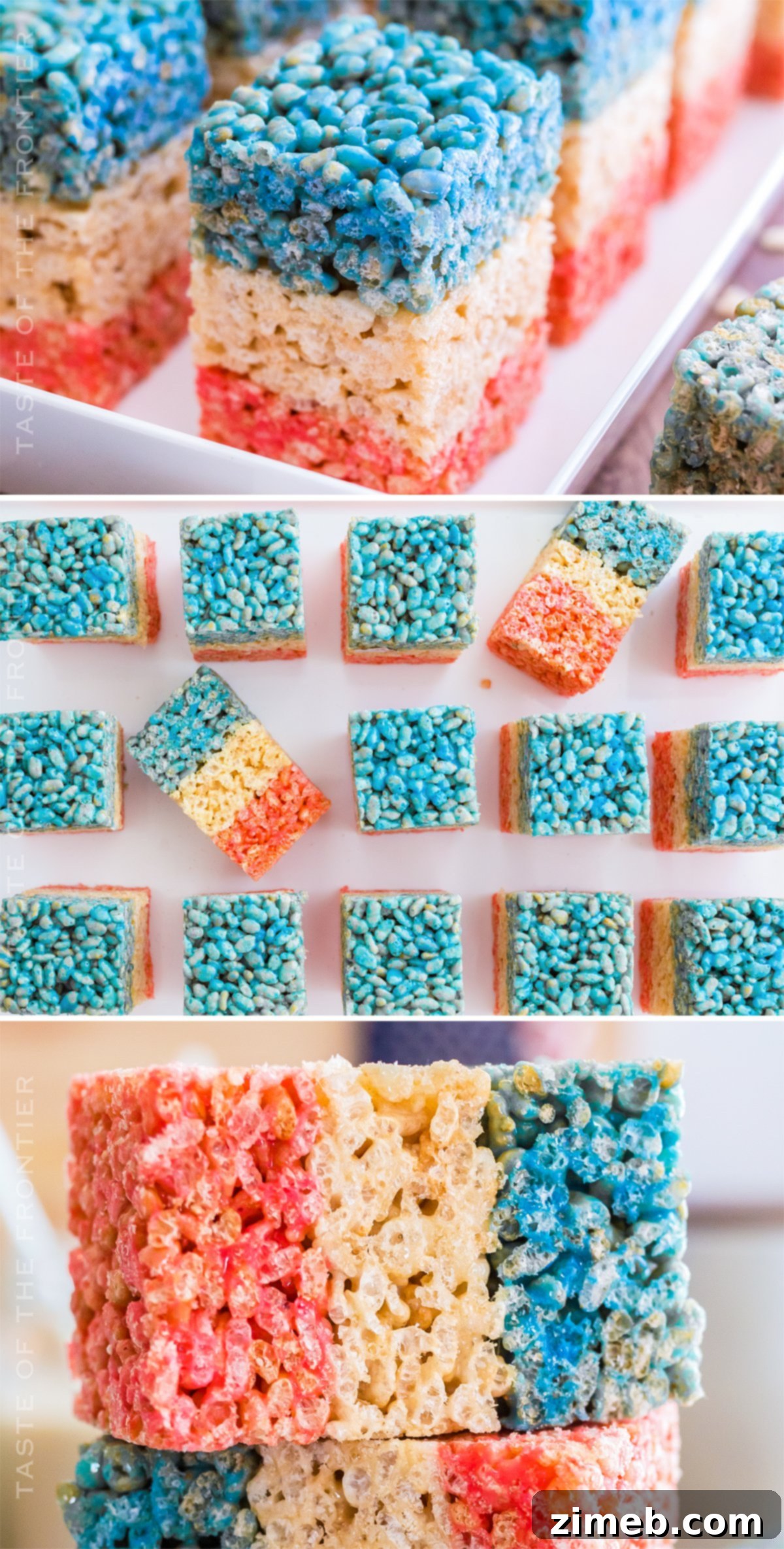 how to make July 4th Rice Krispie Treats