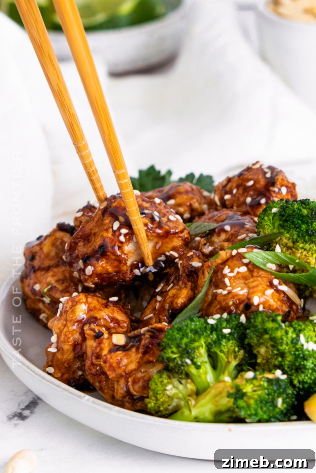 Sesame Chicken with broccoli