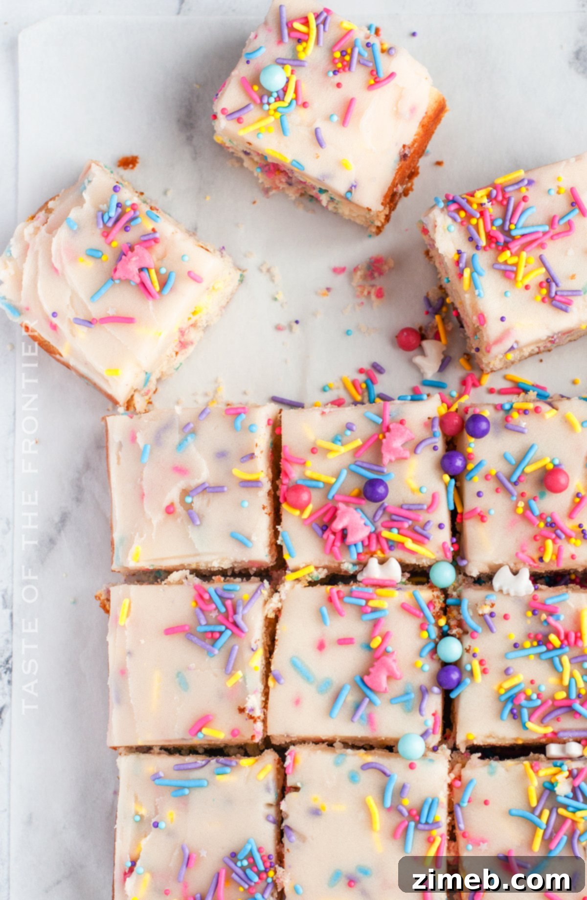 Sprinkle Explosion Cake 12 Slices of Funfetti Cake with sprinkles