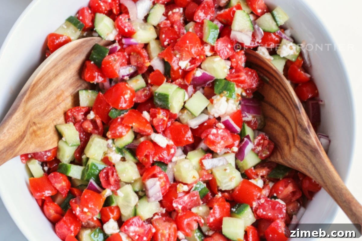 Crisp Cucumber Tomato Feta Salad 8 mixed tomato salad