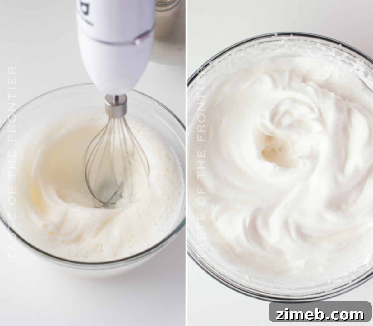 Patriotic Bites 6 Whipping egg whites for white chocolate cupcakes.