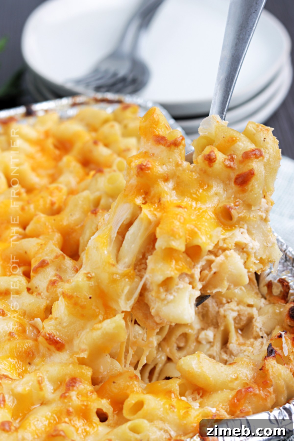 Creamy Traeger Mac and Cheese being smoked