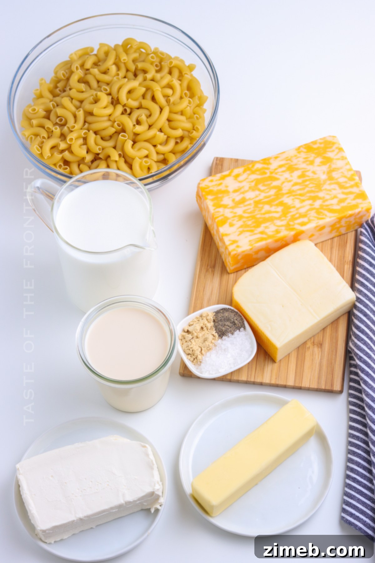 Ingredients for making Smoked Mac and Cheese